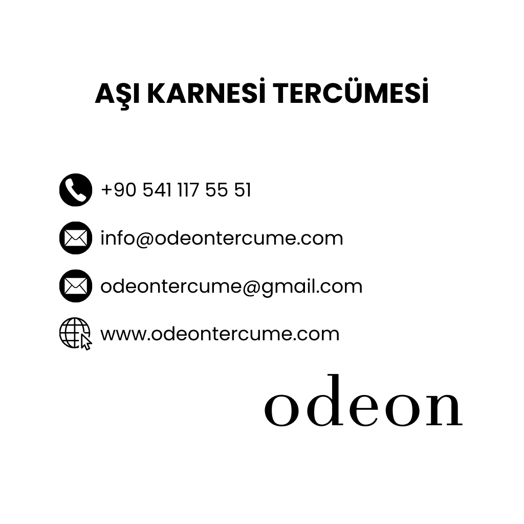 Aşı Karnesi Tercümesi