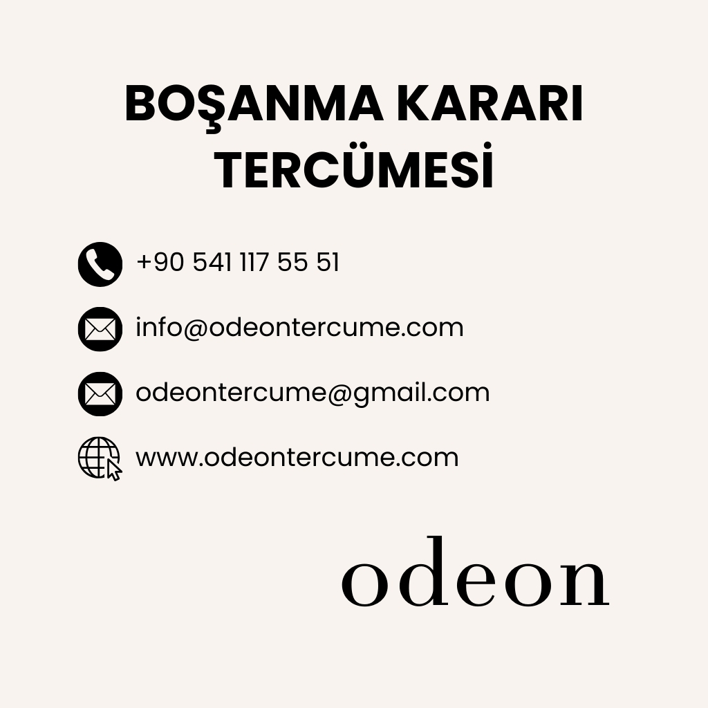 boşanma kararı tercümesi